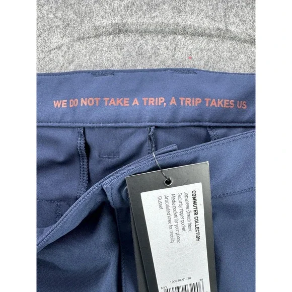 Rhone Pants Mens 38 Blue Commuter Collection Stretch Travel Golf Chino - Picture 4 of 13